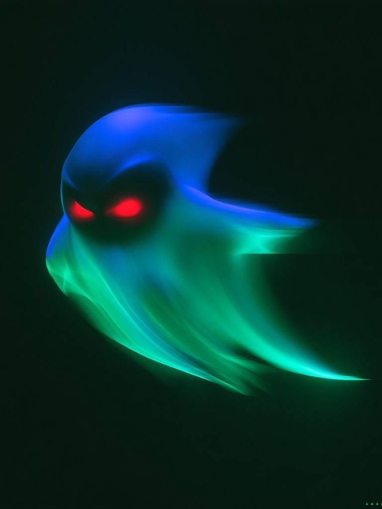 Neon Ghost Abstract Poster. poster — illustration art