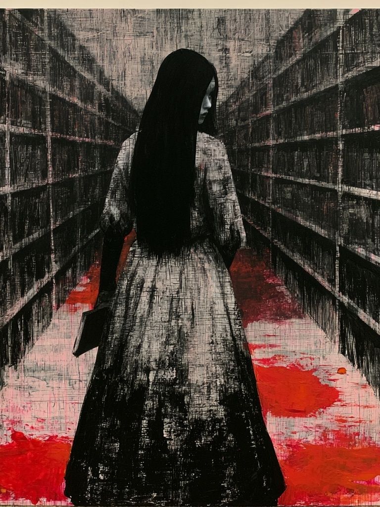 Haunted Hallway Figure Illustration Poster. poster — illustration art