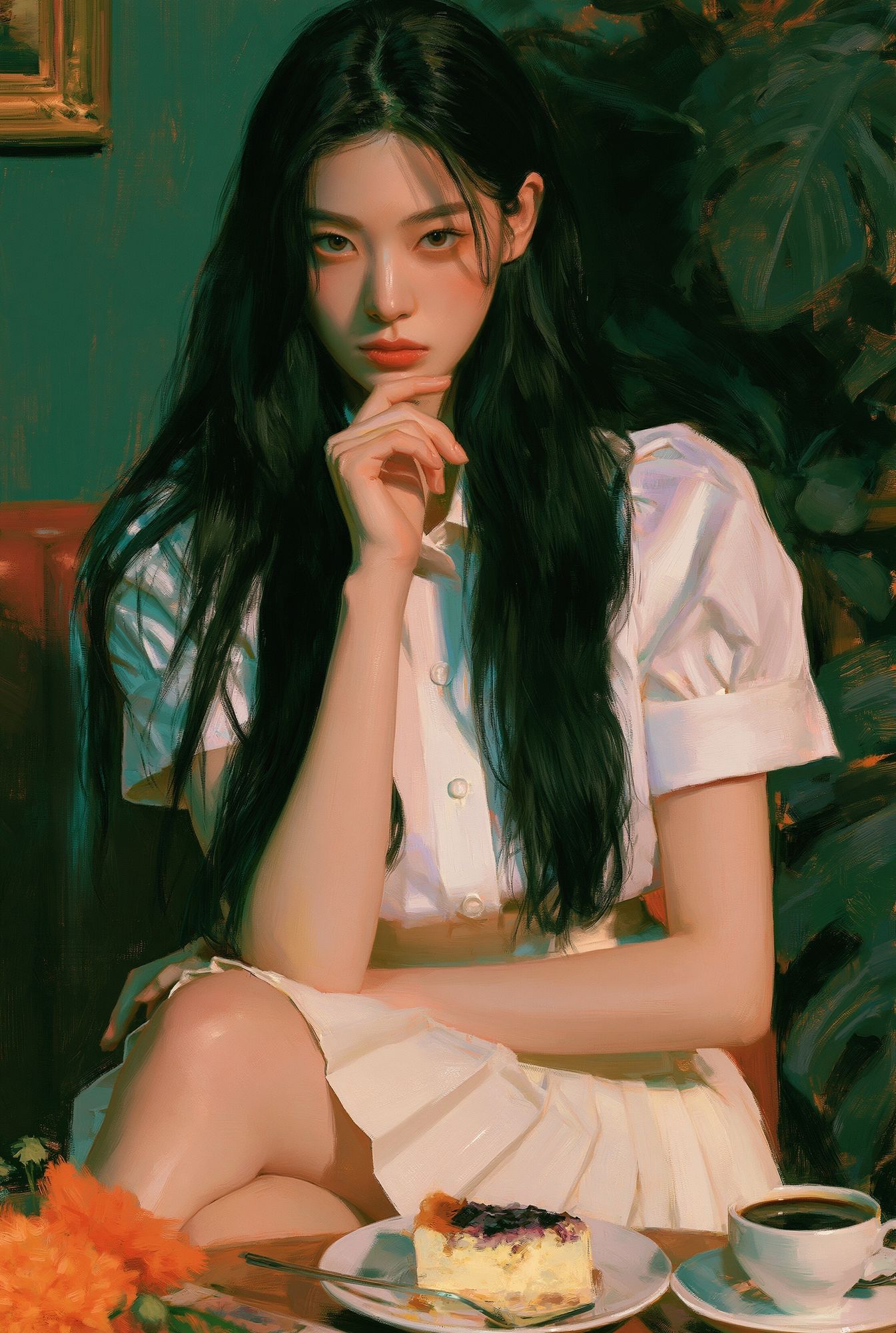 Serene Portrait Illustration Poster. poster detail