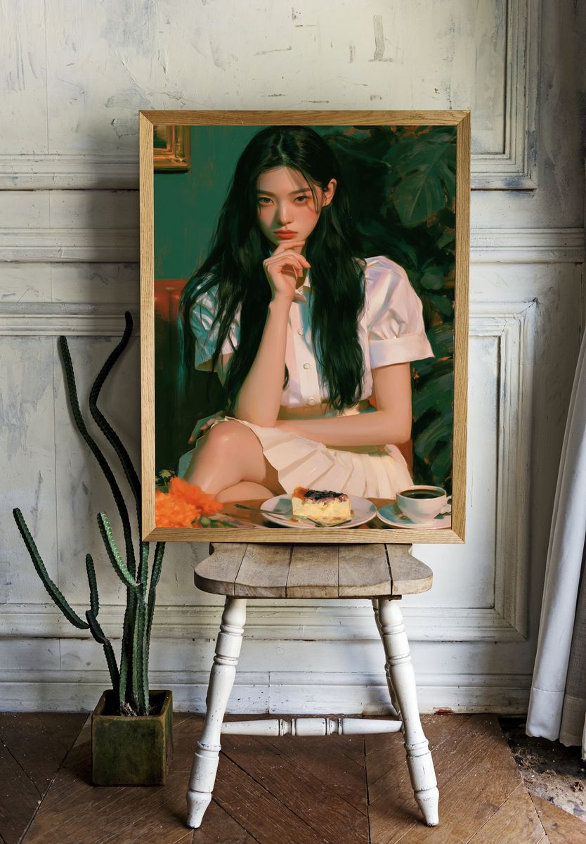 Serene Portrait Illustration Poster. room preview