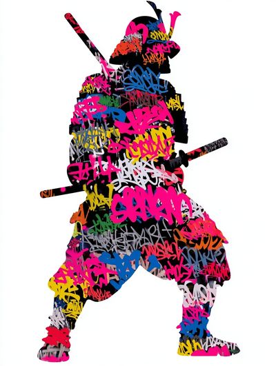Graffiti Samurai Silhouette Poster.