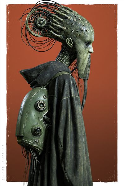 Cybernetic Figure Sci-Fi Poster.