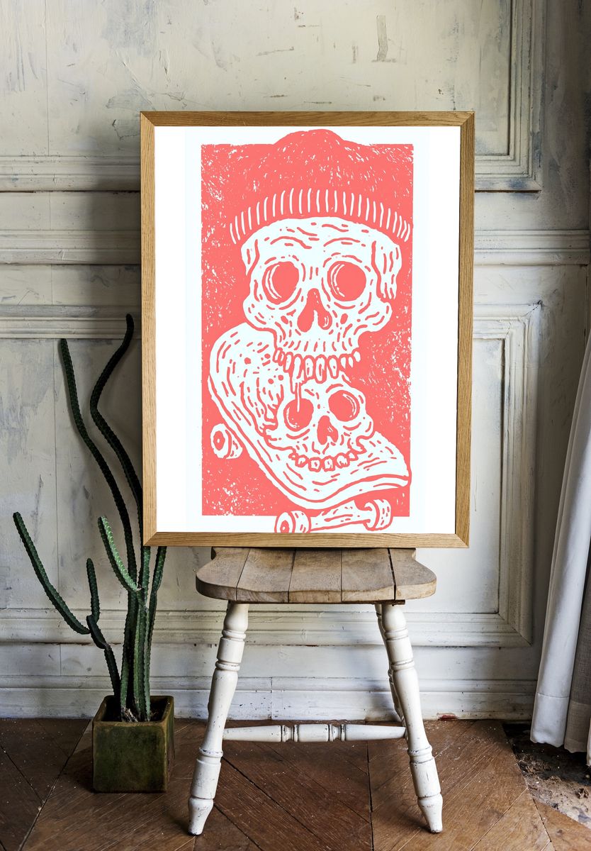 Skull Graphic Poster. room preview