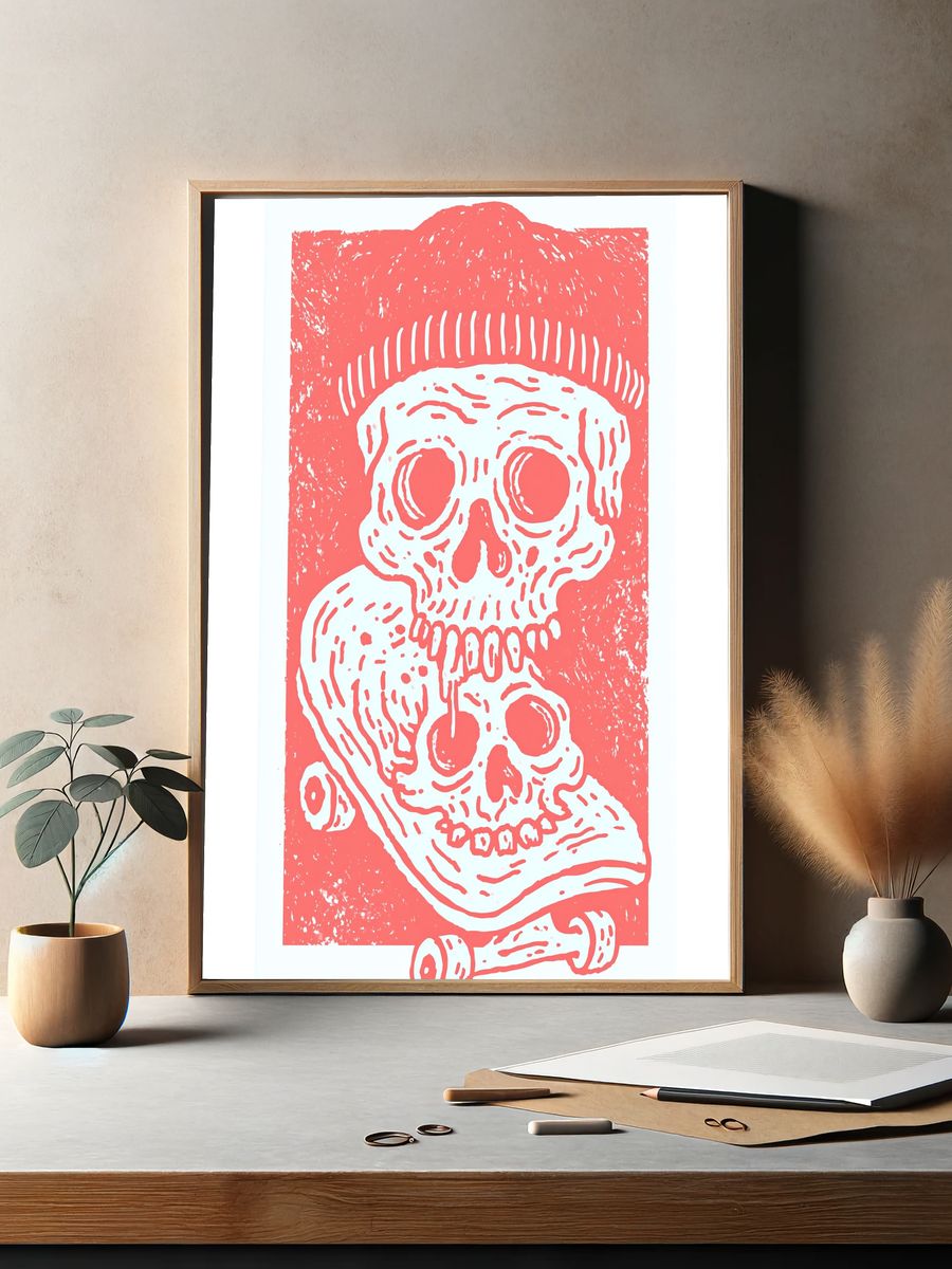 Skull Graphic Poster. — room view 2