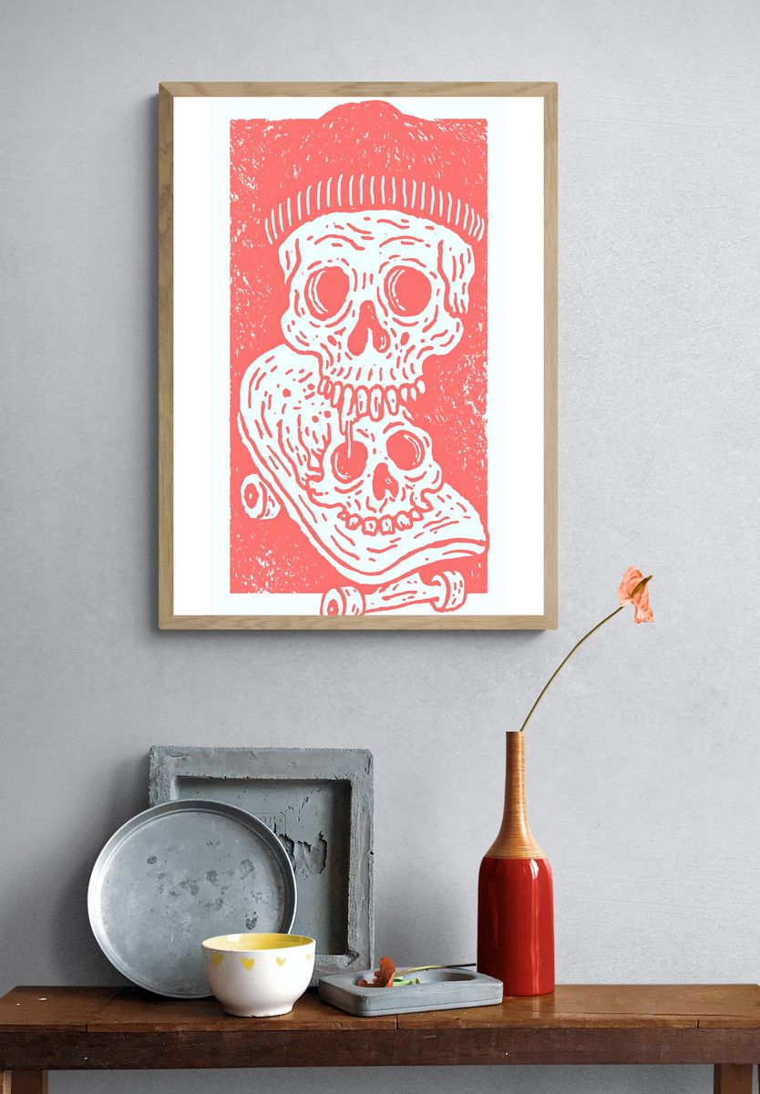 Skull Graphic Poster. — room view 3