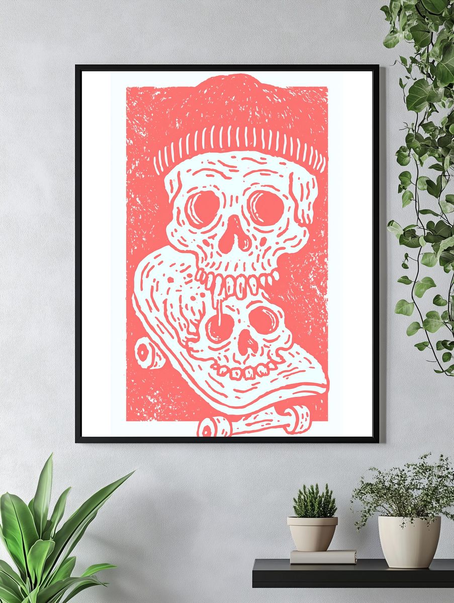 Skull Graphic Poster. — room view 4