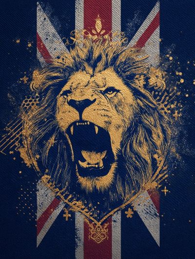 Roaring Lion Union Jack Poster. poster print