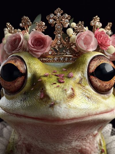 Crowned Frog Portrait Print.
