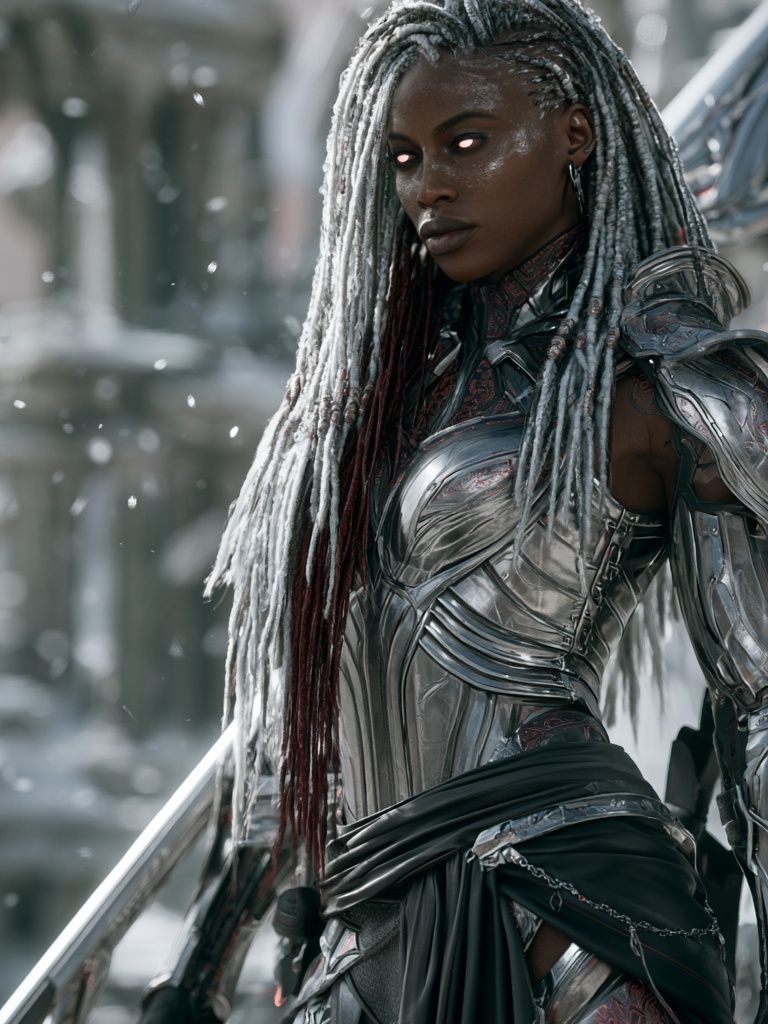 Cyber Warrior Portrait Poster. poster detail