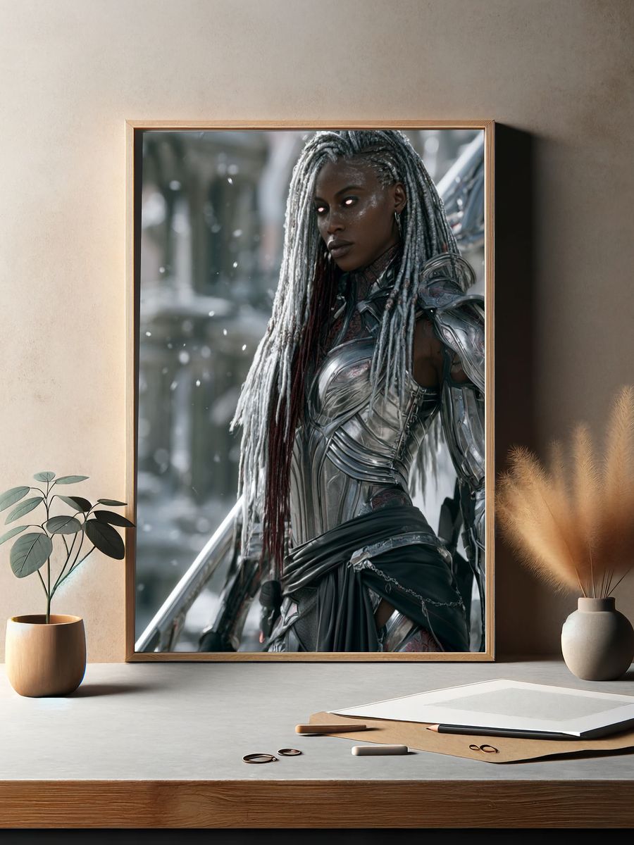 Cyber Warrior Portrait Poster. — room view 2