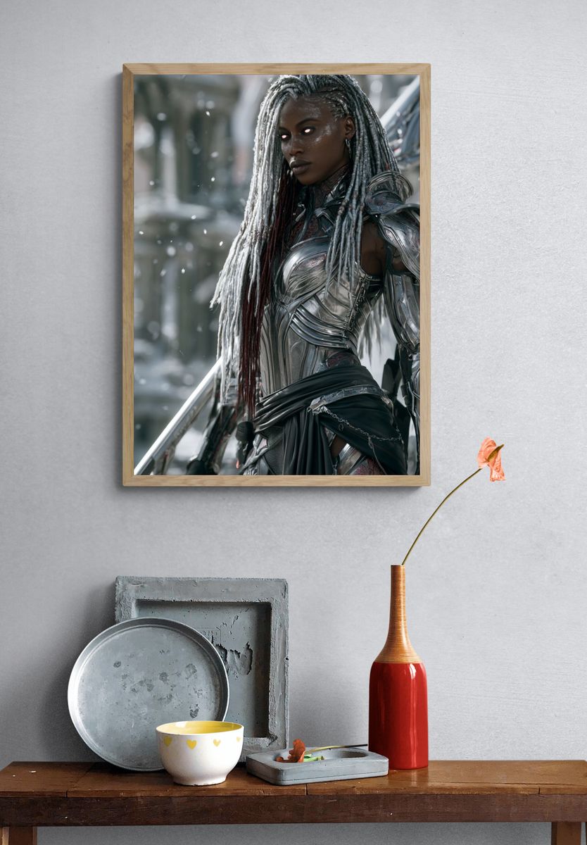 Cyber Warrior Portrait Poster. — room view 3