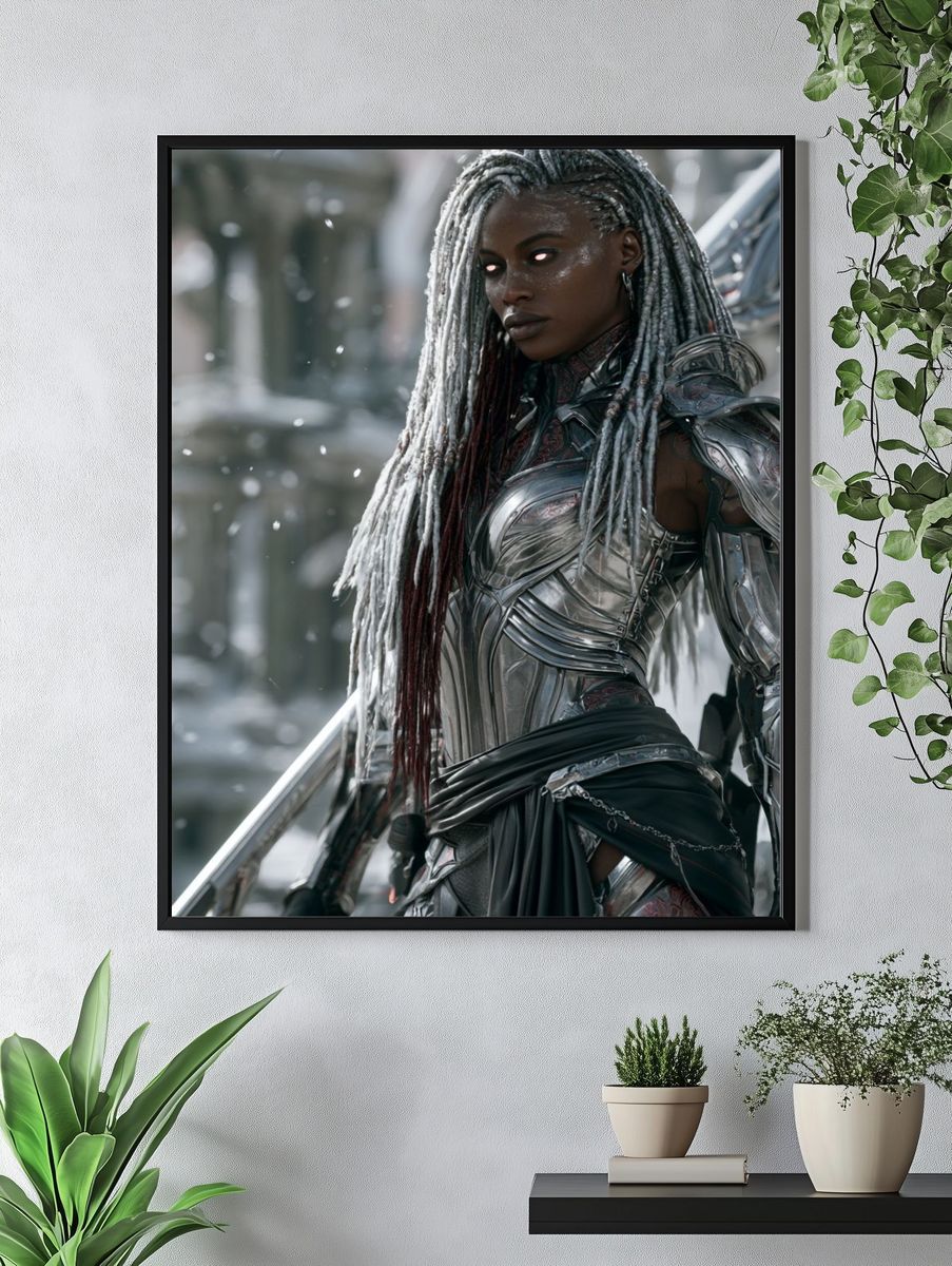 Cyber Warrior Portrait Poster. — room view 4