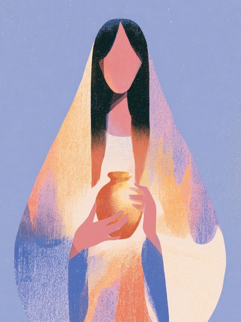 Mystic Figure with Vase Illustration Poster. poster — illustration art