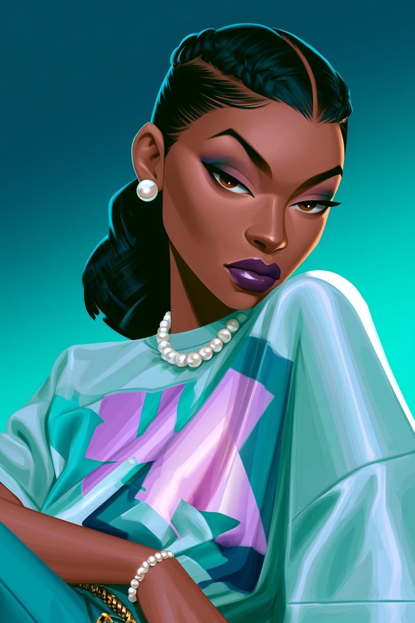 Stylized Fashion Portrait Poster. poster — illustration art