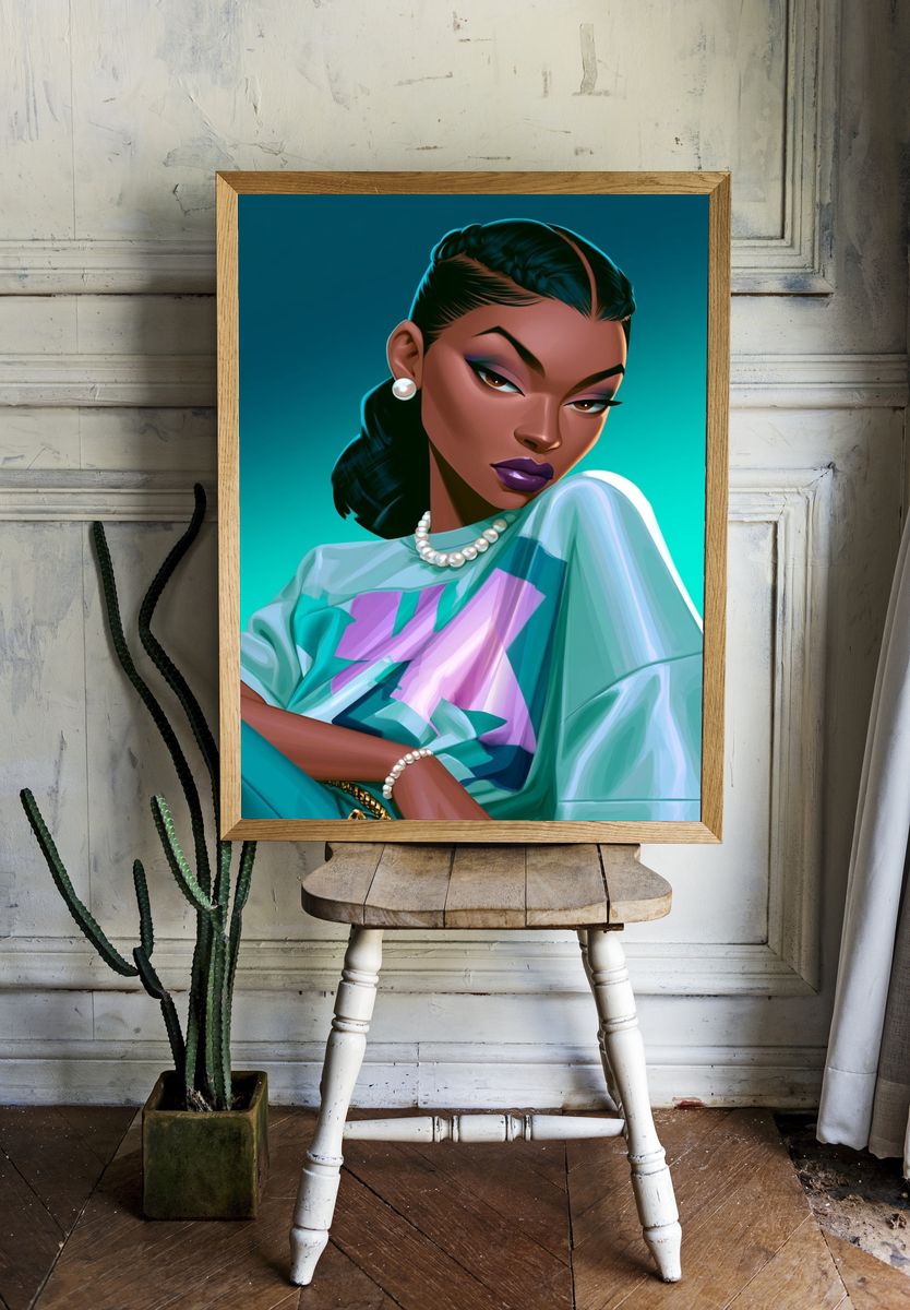 Stylized Fashion Portrait Poster. room preview