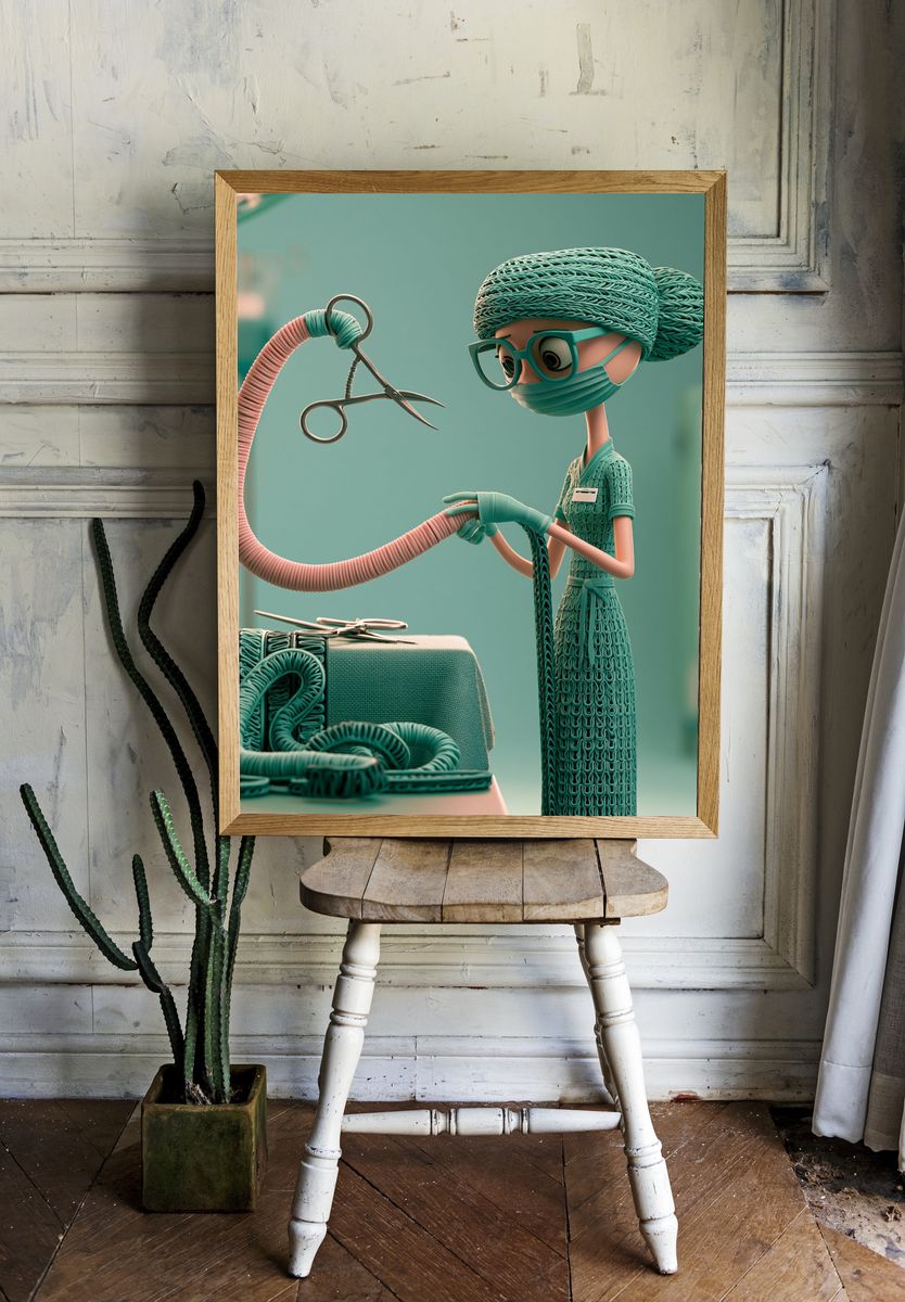 Surreal Surgeon Illustration Poster. room preview