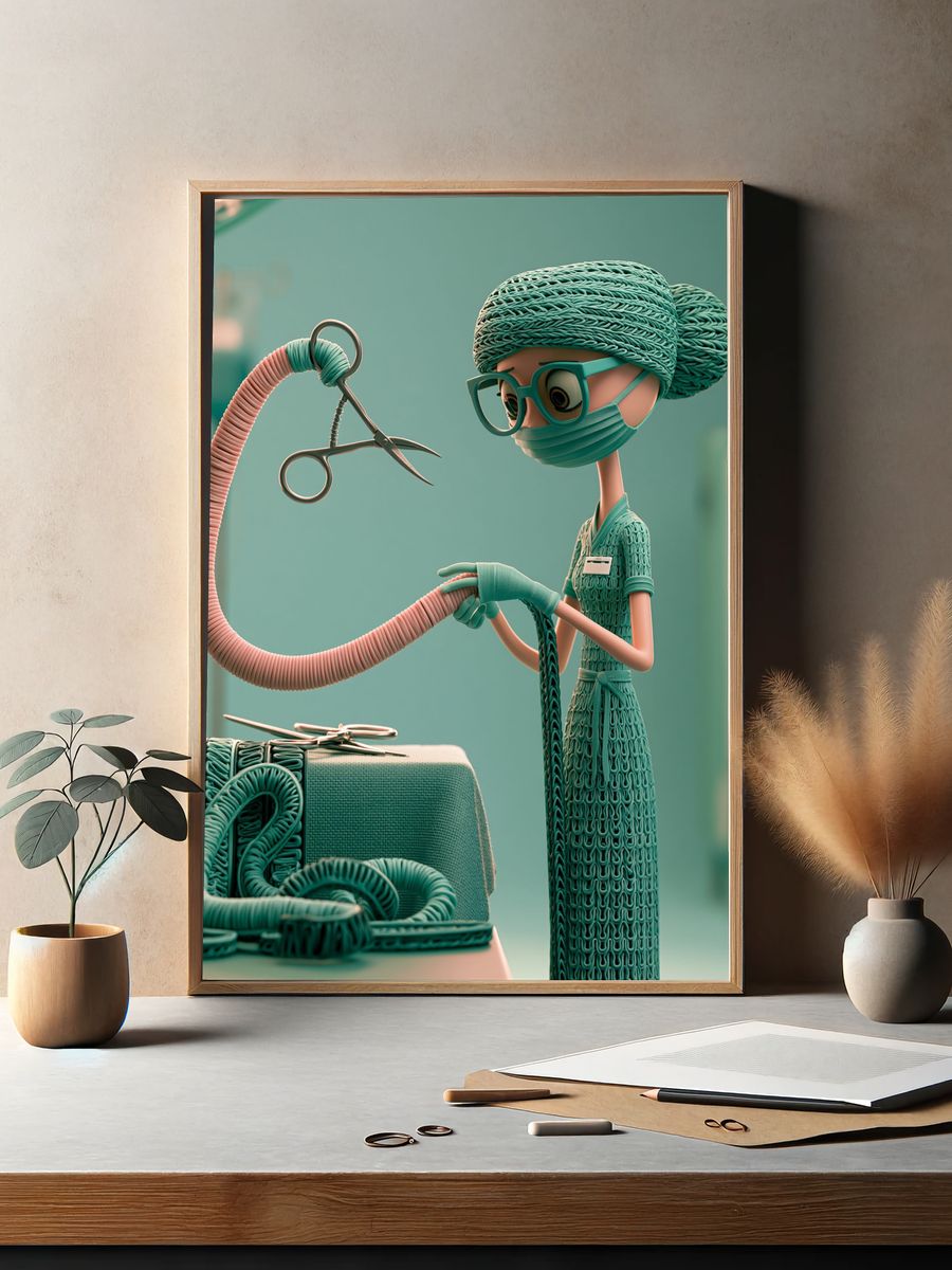 Surreal Surgeon Illustration Poster. — room view 2