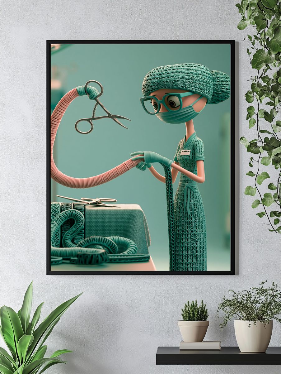 Surreal Surgeon Illustration Poster. — room view 4