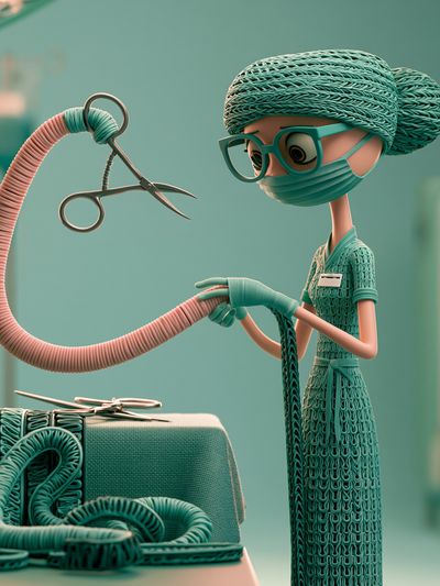 Surreal Surgeon Illustration Poster. poster