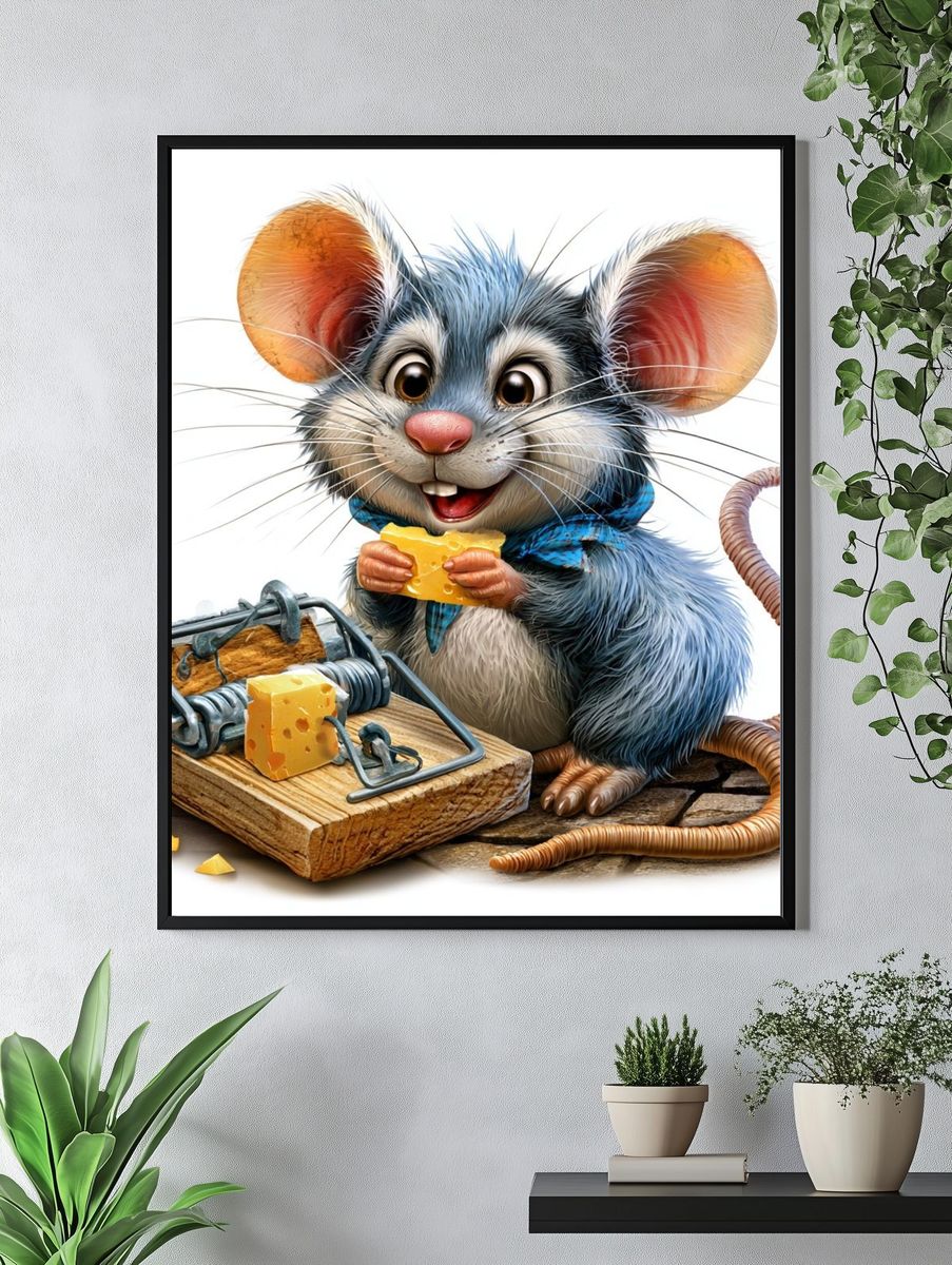 Cheese Mouse Illustration Poster. — room view 4