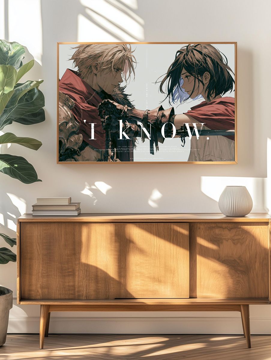 Fantasy Duel Illustration Poster. — room view 3