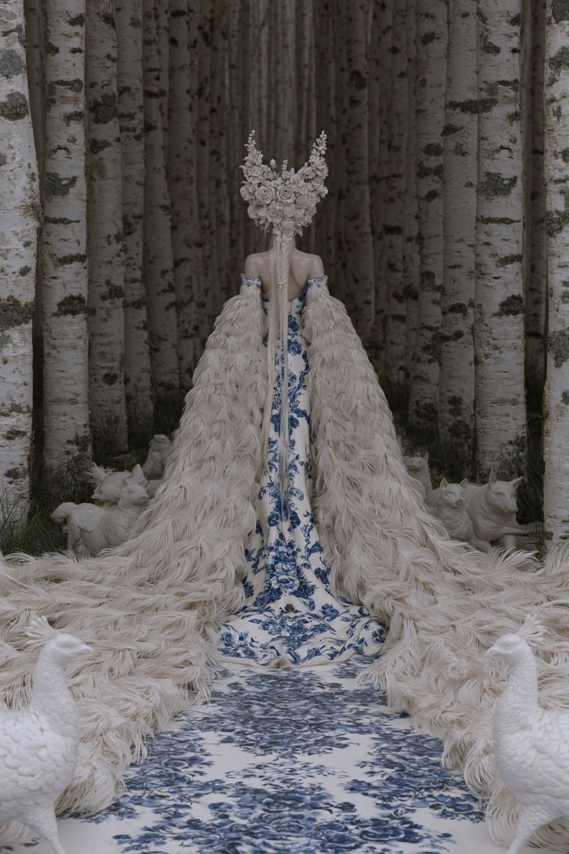 Surreal Floral Gown Print. poster detail