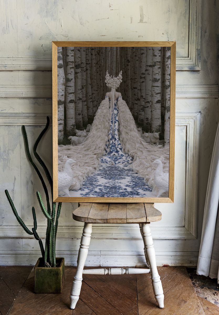 Surreal Floral Gown Print. room preview