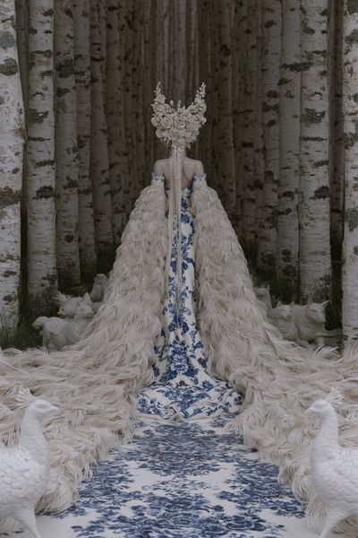 Surreal Floral Gown Print. poster