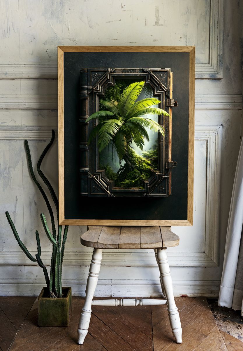 Tropical Jungle Book Illustration Poster. room preview