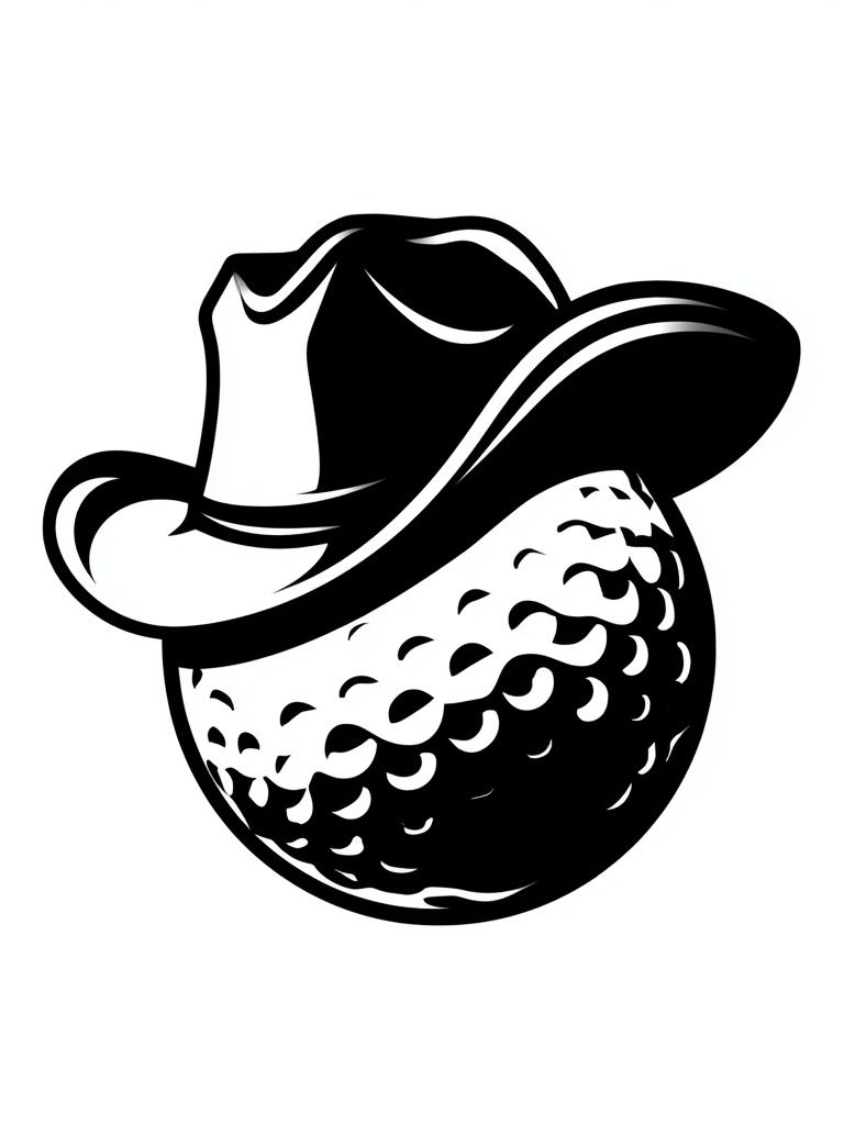 Cowboy Golf Ball Illustration Poster. poster — illustration art