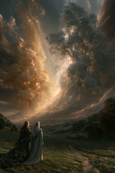 Enchanted Tree Realm Fantasy Print.