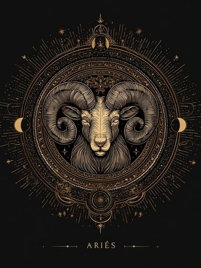 Aries Zodiac Illustration Poster. poster