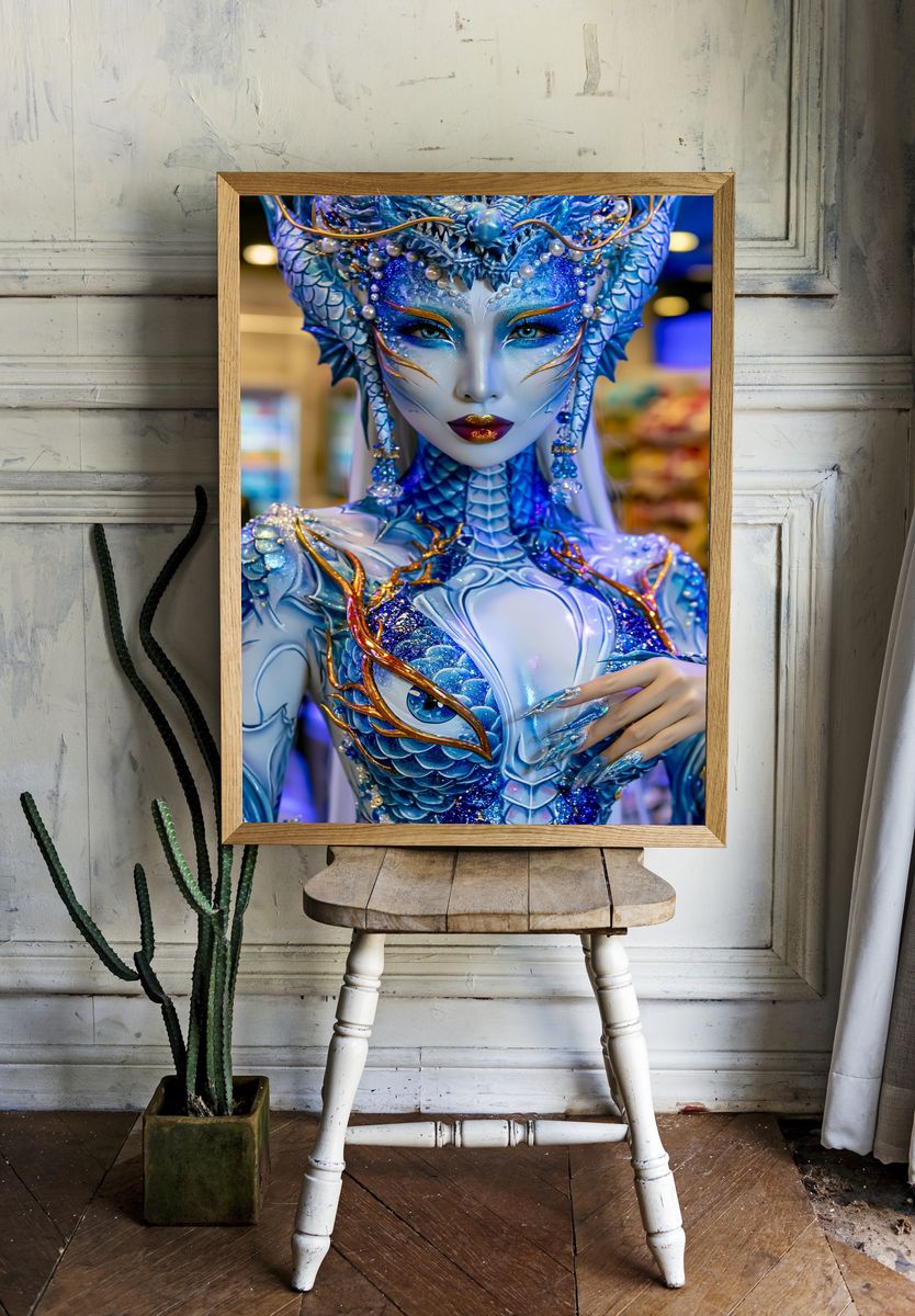 Dragon Queen Fantasy Portrait Poster. room preview