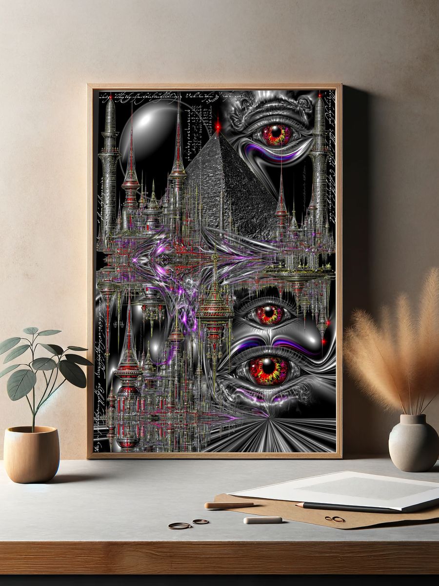 Surreal Pyramid Eye Print. — room view 2