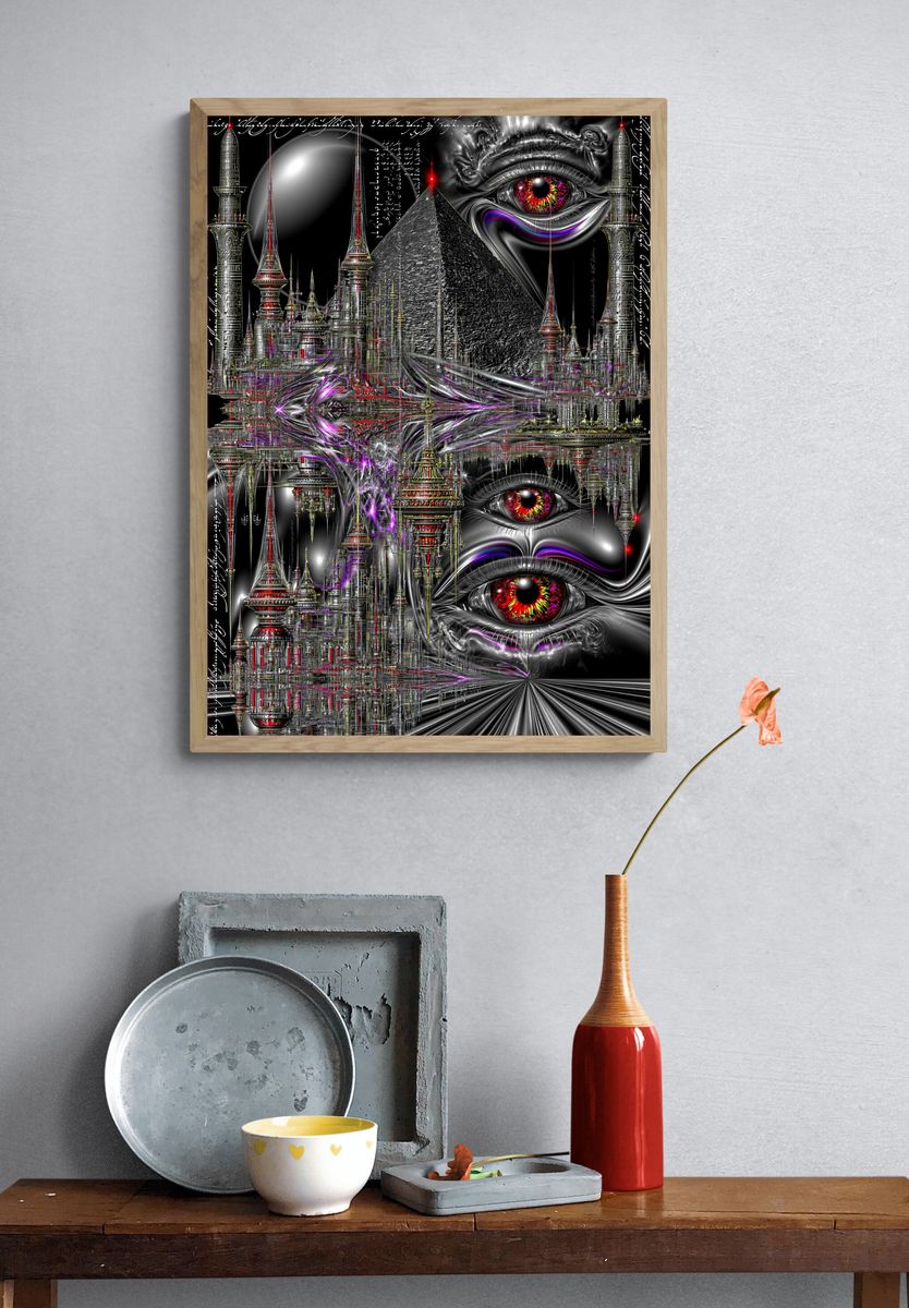 Surreal Pyramid Eye Print. — room view 3