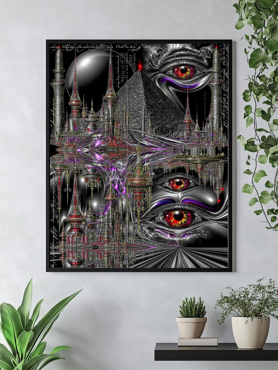 Surreal Pyramid Eye Print. — room view 4