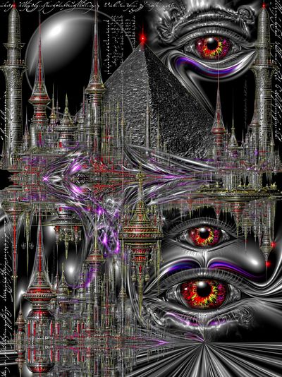 Surreal Pyramid Eye Print. poster