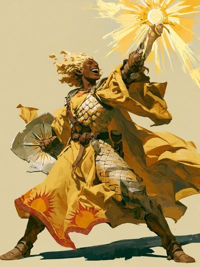 Sun Warrior Digital Art Poster. poster