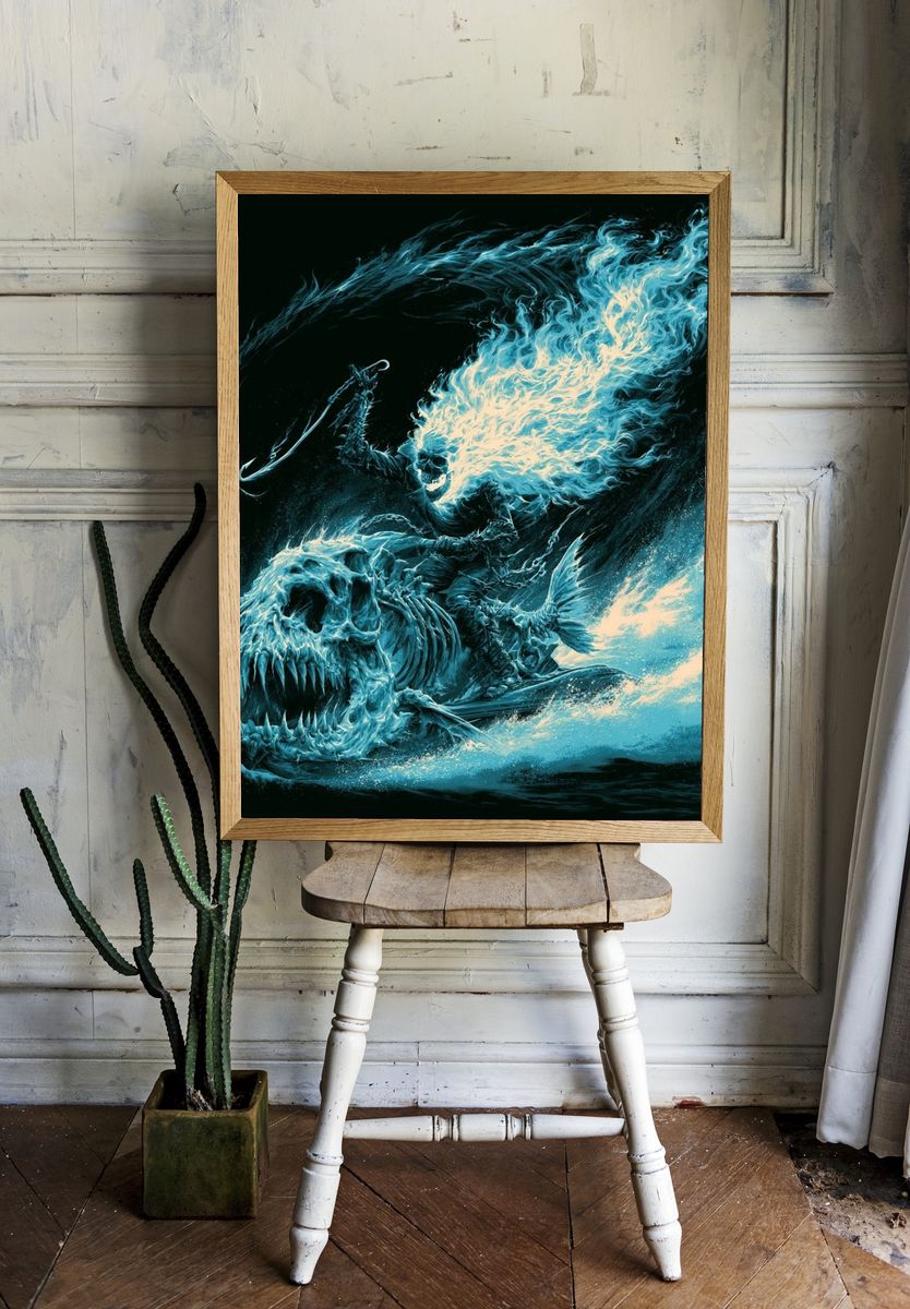 Ghost Rider Skull Flame Poster. room preview