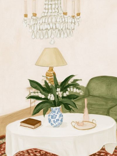 Cozy Living Room Interior Illustration Poster. poster