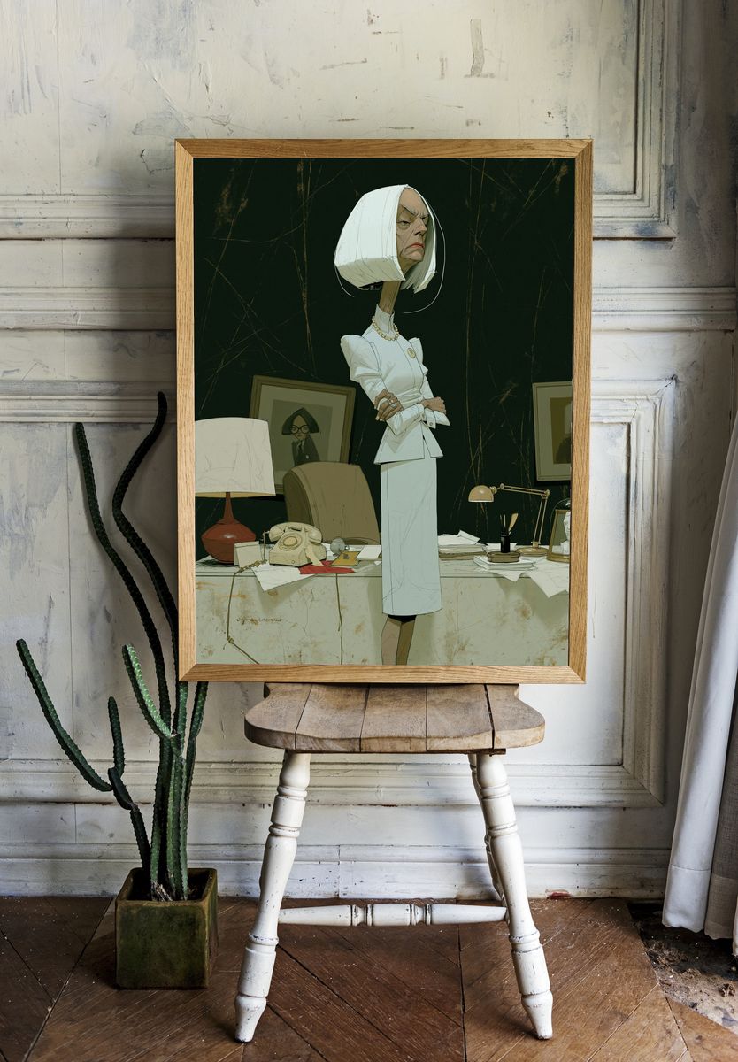 Eccentric Office Portrait Print. room preview