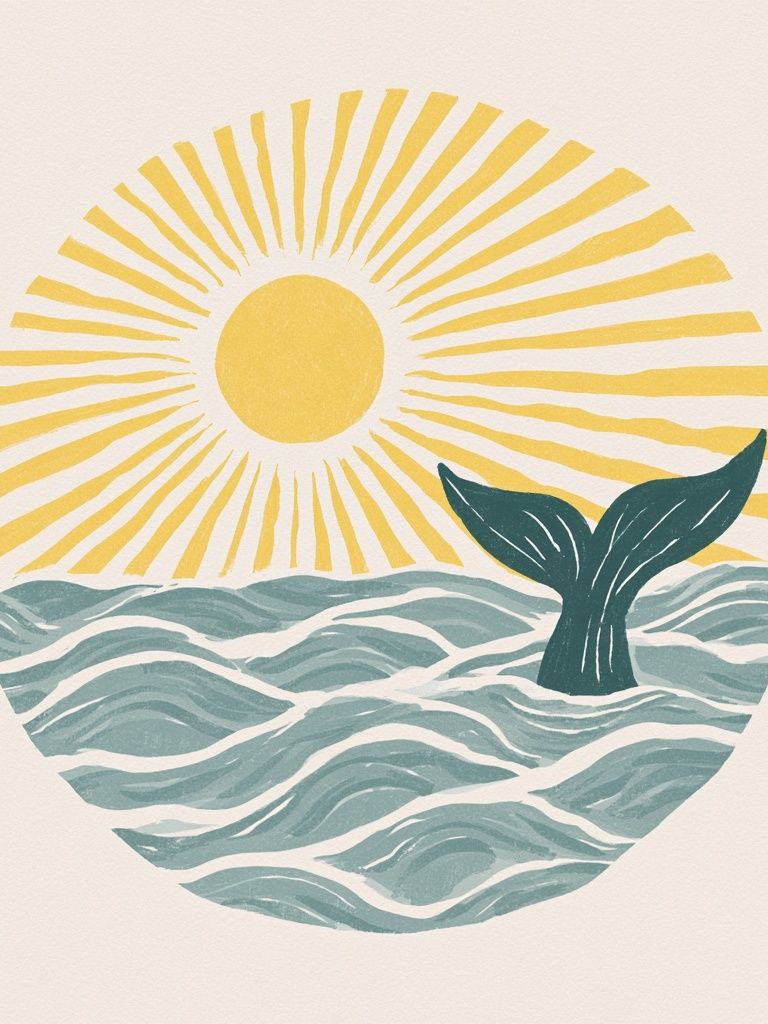 Whale Tail Sunrise Print. poster detail