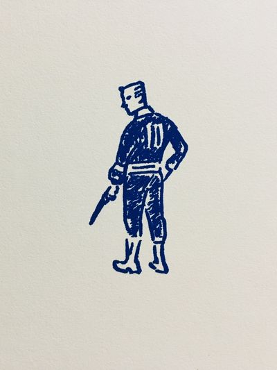 Blue Soldier Line Art Poster. poster
