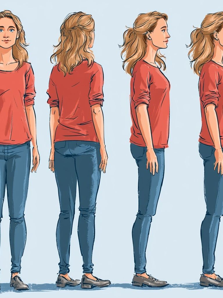 Female Figure Turnaround Illustration Poster. poster detail
