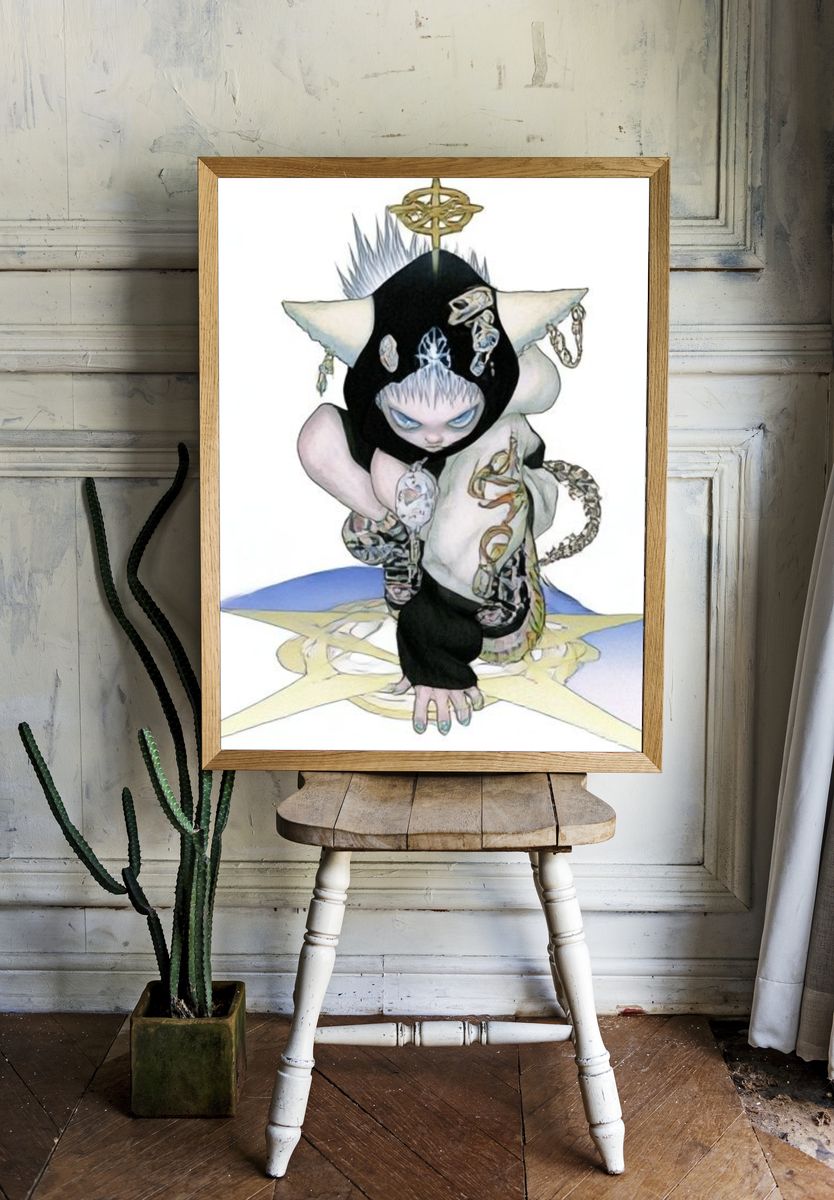 Surreal Hooded Figure Print. — room view 1