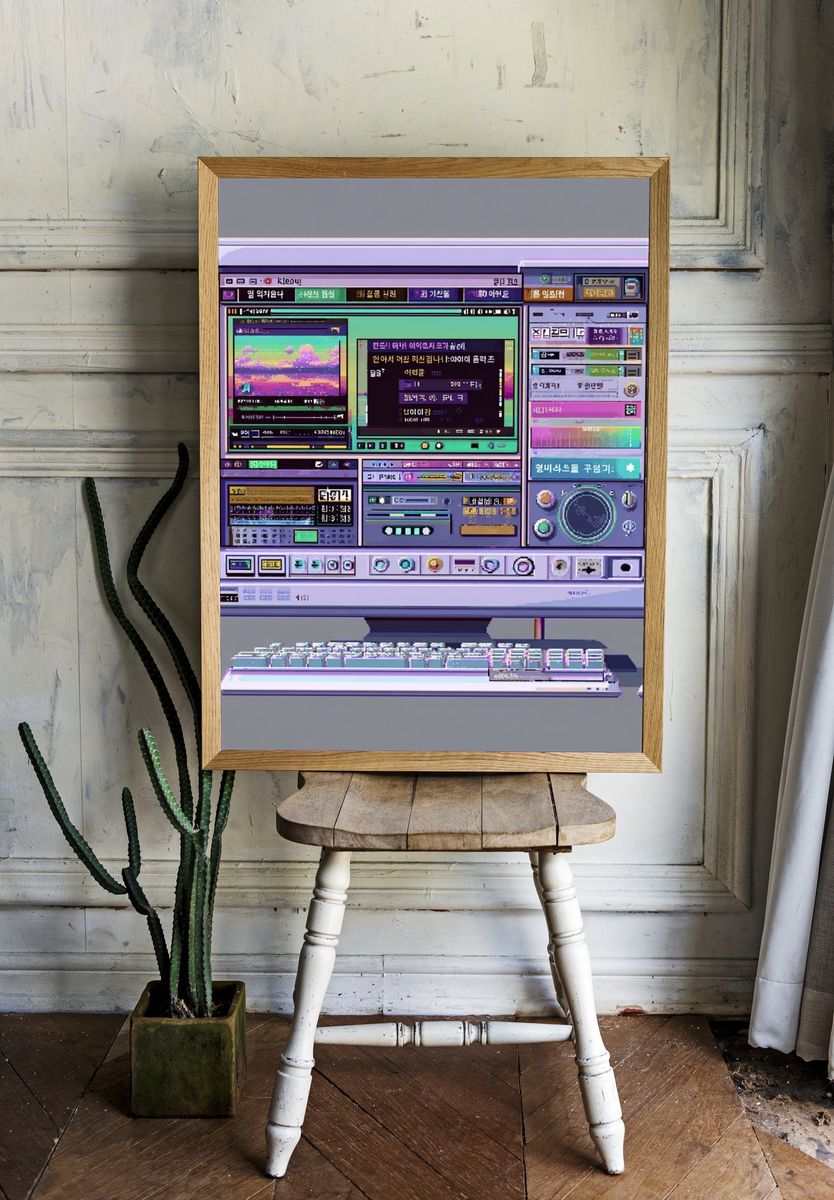 Retro Computer Interface Poster. room preview