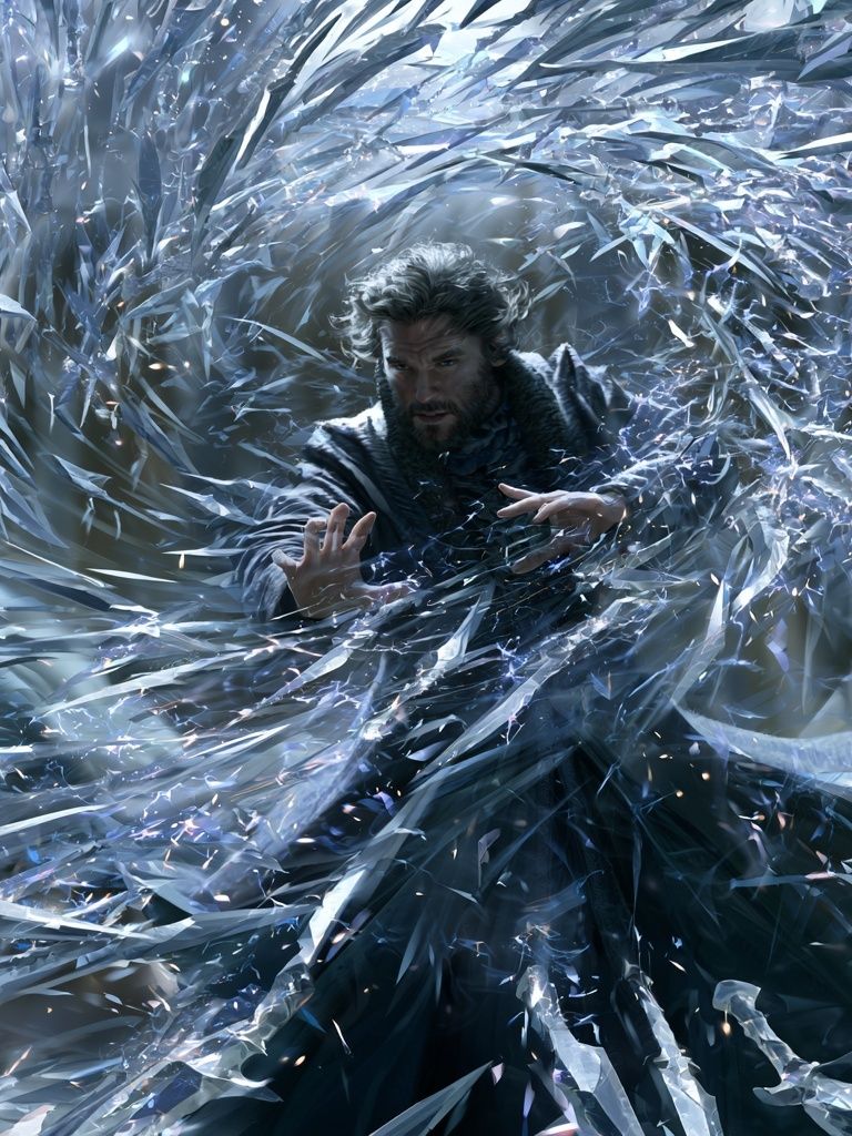 Ice Sorcerer Fantasy Print. poster — illustration art