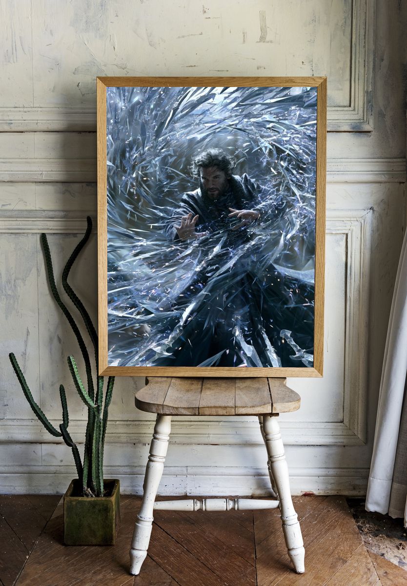 Ice Sorcerer Fantasy Print. room preview