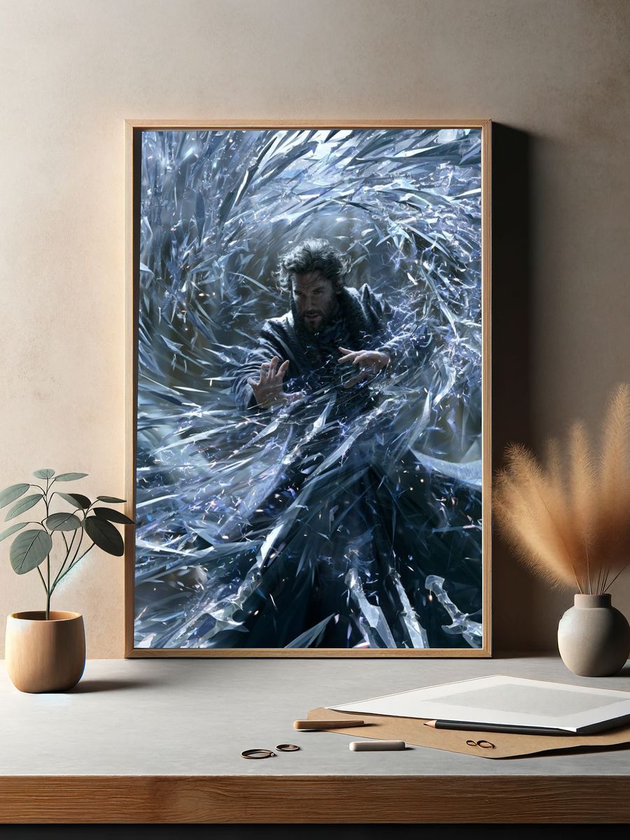 Ice Sorcerer Fantasy Print. — room view 2