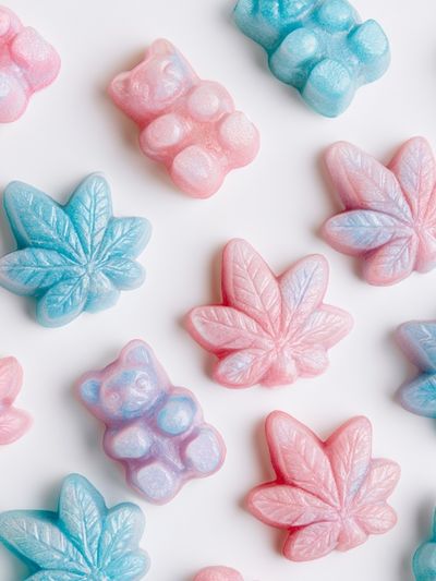 Pastel Candy Leaves Print.